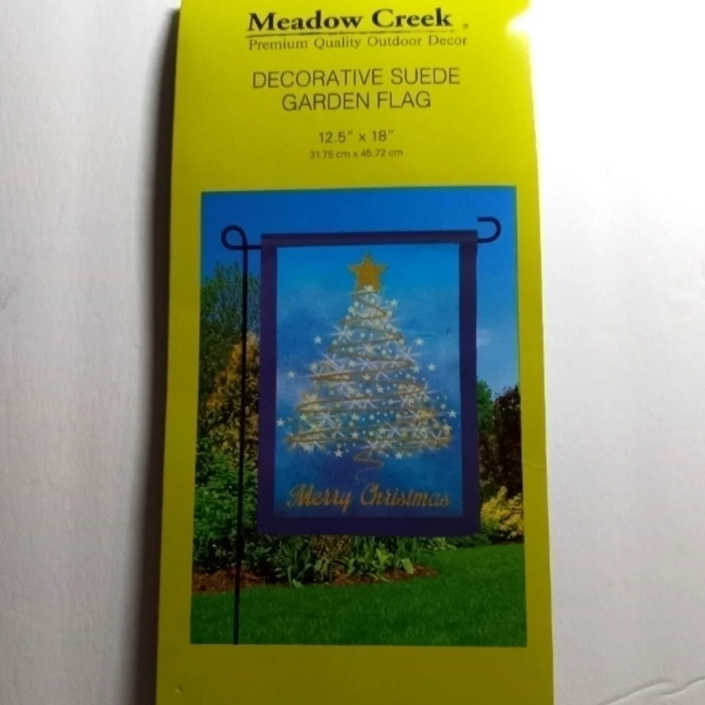 Holiday Meadow Creek Suede Garden Flag 12.5x18